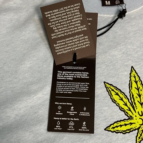 BNWT Afends - Coasting - Hemp Men's Blue Retro Fit T-Shirt - Size Medium - Picture 8 of 14